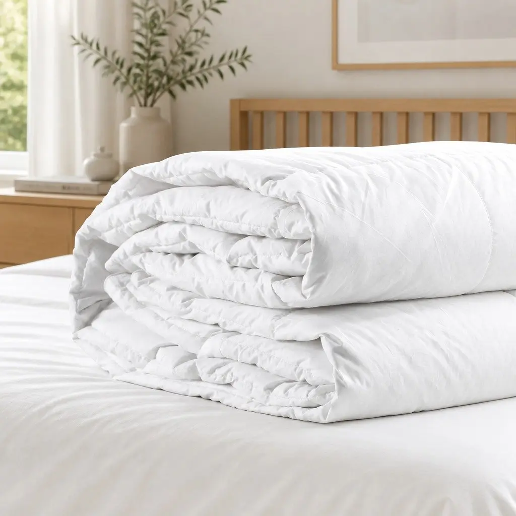 Duck Feather Down Quilt Lightweight Super King 200GSM Breathable White Bedding
