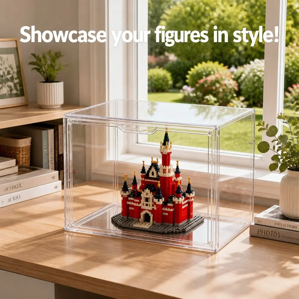 Acrylic Display Case Dustproof Protection Box 36cm L x 22cm W x 27cm H Transparent