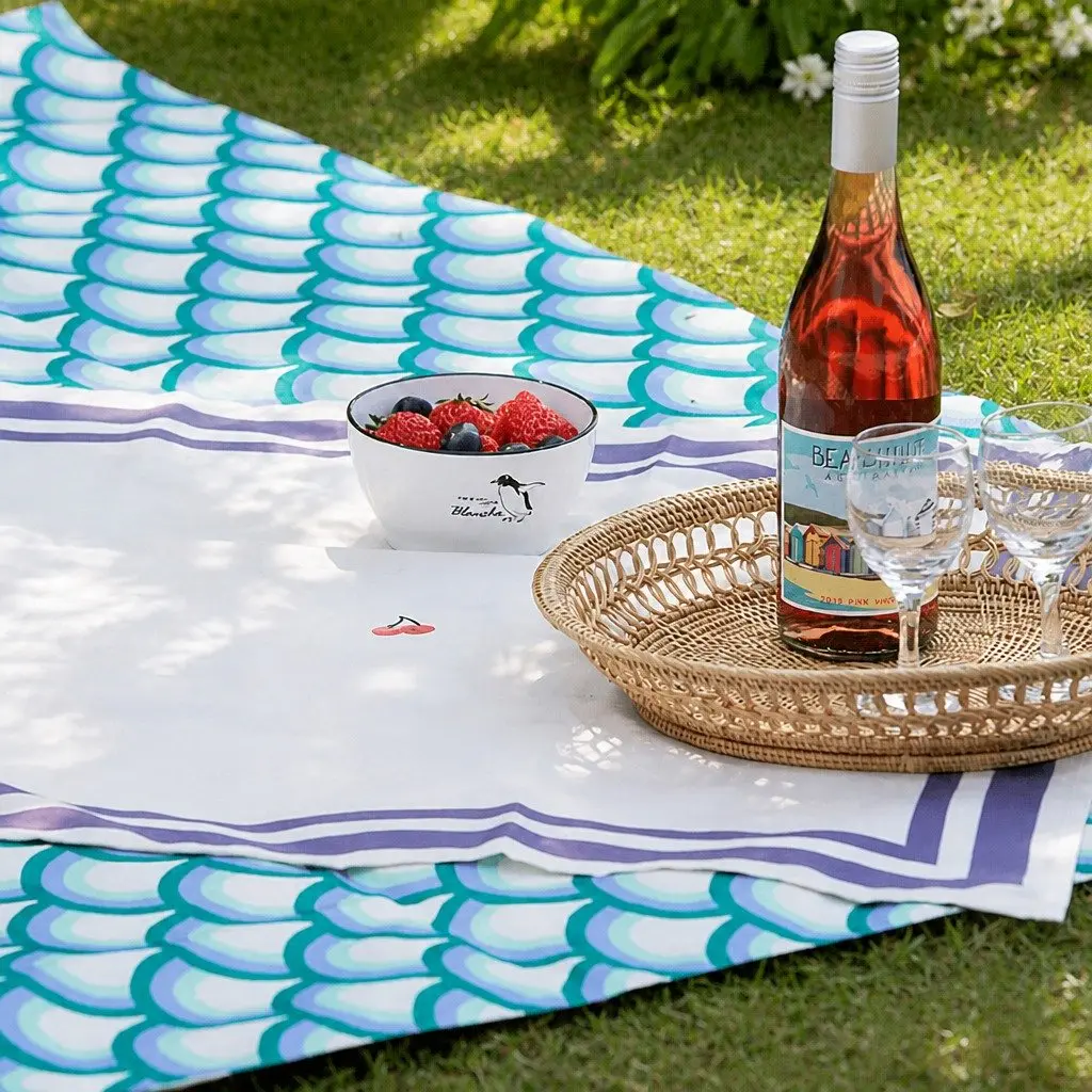 Picnic Mat Waterproof Cotton 195 x 145 cm Emerald