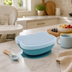 Practical Suction Bowl for Kids in Blue Dusk