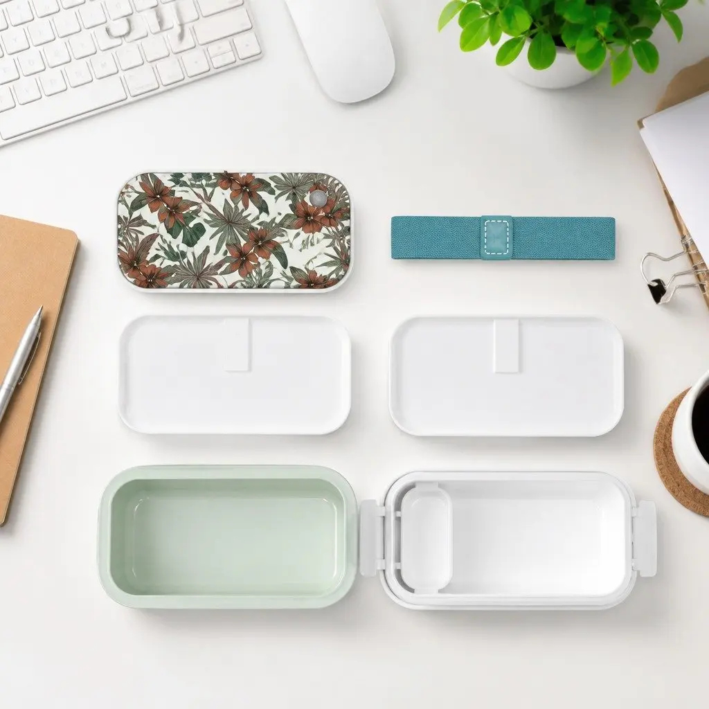 Bento Box Airtight Food Container 1L Portable Meal Prep Compartment