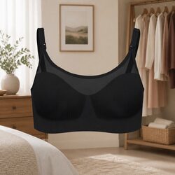 Practical Seamless Nursing Bra with Sweetheart Design - S