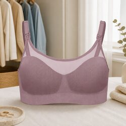 Seamless Sheer Nursing Bra Maternity Bra Wire-Free 4-Way Stretch Comfortable