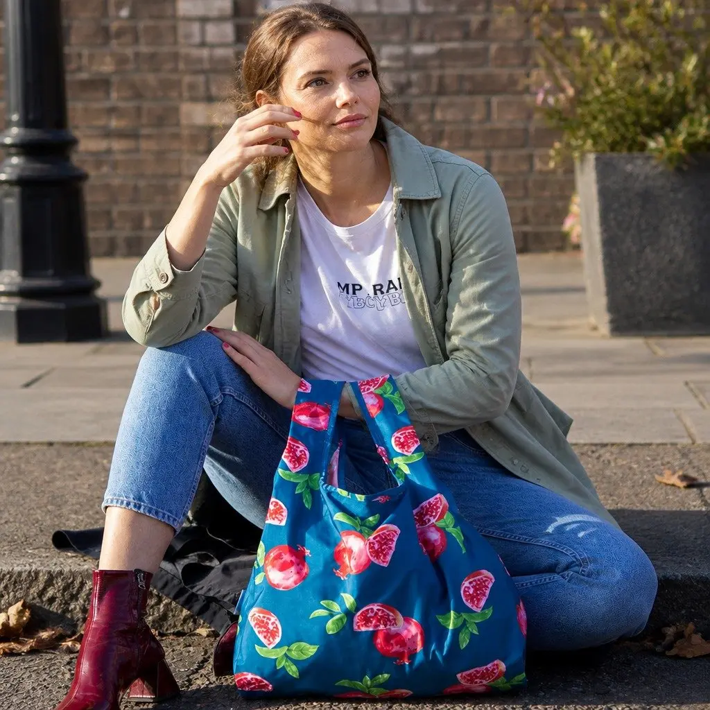 Medium Reusable Shopping Bag in Pomegranate Color