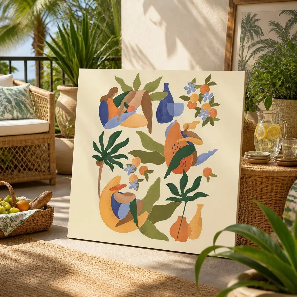 Medium Reusable Shopping Bag Recycled RPET Nylon 39x64cm Water Resistant Lightweight Maggie Stephenson Cabana Pattern