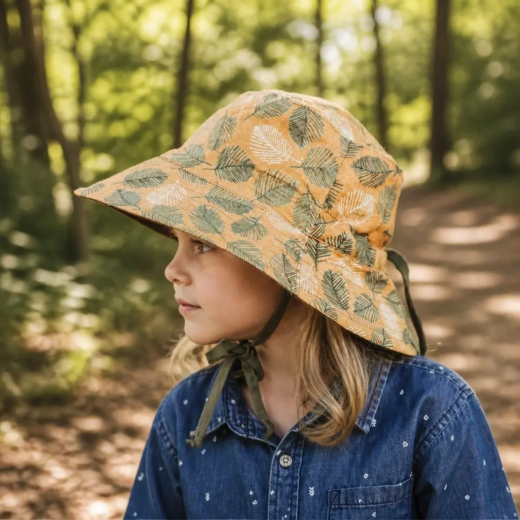 Kids Reversible Bucket Hat UPF50+ Sun Protection Wide Brim Explorer Style M