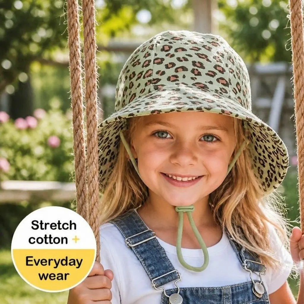 Toddler Bucket Hat Soft Flexible Brim XS Leopard UPF50+