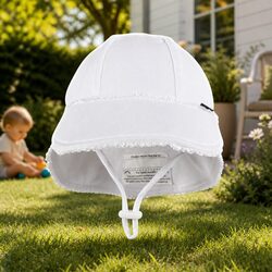 Versatile White Baby Sun Hat for Prams and Strollers