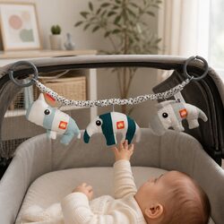 Functional Blue Pram Toy Deer Friends for Everyday Use