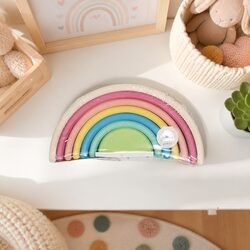 Rainbow Stacker Pastel Small Toy Building Blocks Set Kids Educational Play
