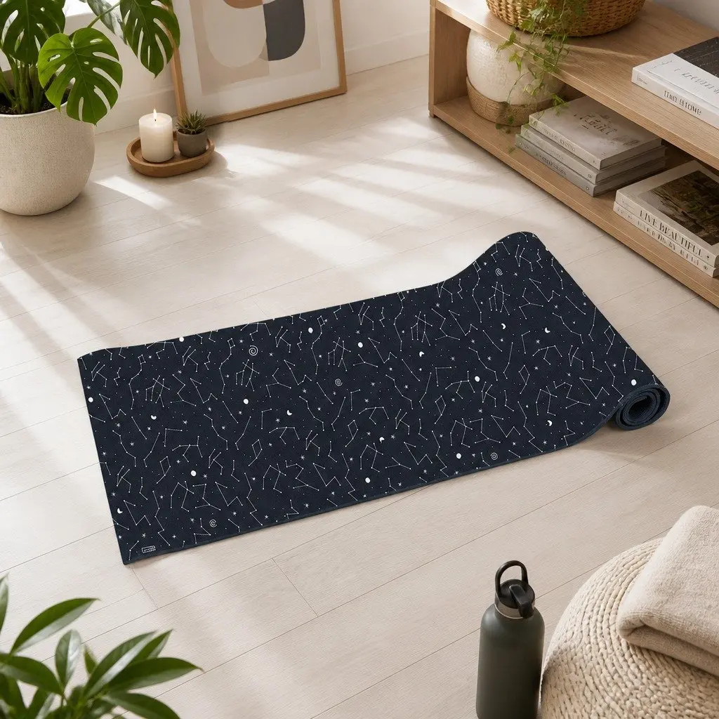 Kids Yoga Mat Portable Cushion Constellation Pattern Supportive 60x173cm PVC