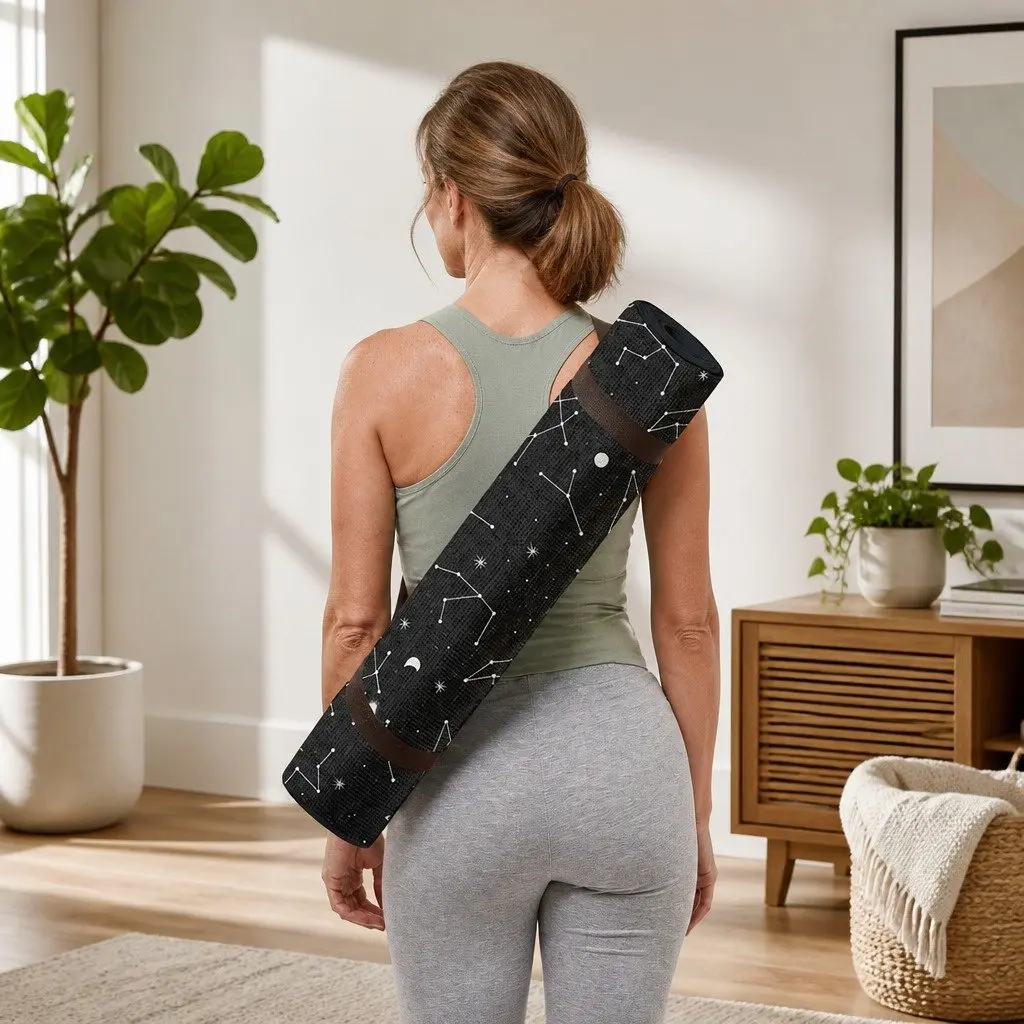 Kids Yoga Mat Portable Cushion Constellation Pattern Supportive 60x173cm PVC