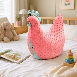 Practical Coral Hen Pillow for Sleep and Travel