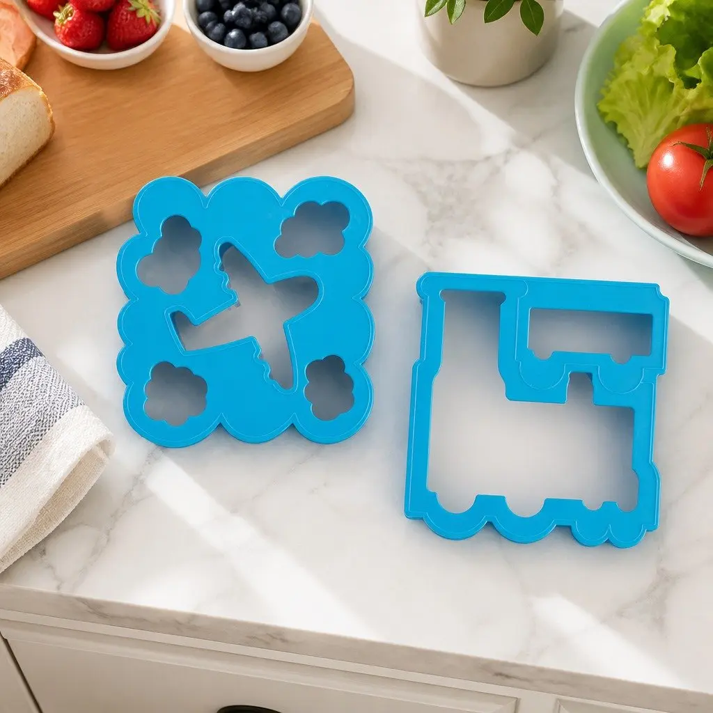 Sandwich Cutters Aeroplane and Train Set Large Kids Lunch Box