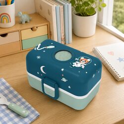 Kids Bento Lunch Box with Compartments Handle Airtight Food Storage Container