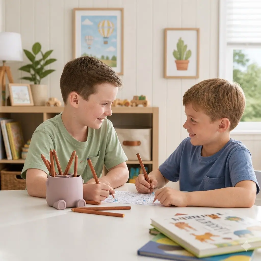 Silicone Art Supply Storage Can Mahogany 11x12.9cm for Children's Pencils and Creative Tools