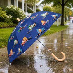Practical Kids Umbrella with Colour Change and Wooden Handle