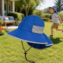 Kids Play Hat UPF50+ Sun Protection Royal Small 6-24 Months Breakaway Strap