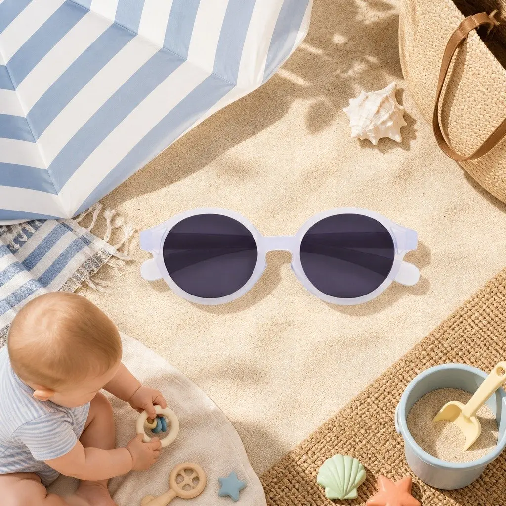 Baby Sunglasses Polarized Lenses UV Protection 0-9 Months Lightweight Soft Touch Frames with Removable Silicone Strap