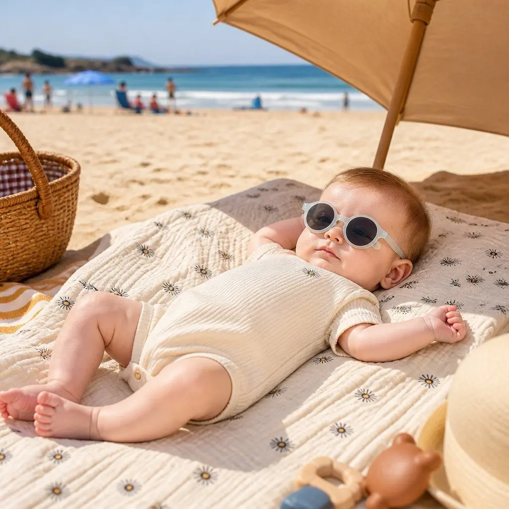 Baby Sunglasses Polarized Lenses UV Protection 0-9 Months Lightweight Soft Touch Frames with Removable Silicone Strap