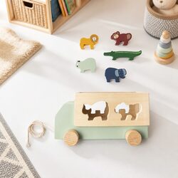 Practical Wooden Animal Truck Toy for Active Kids