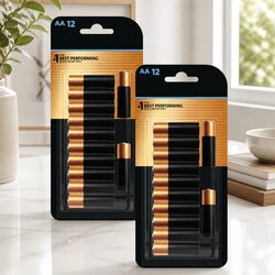 AA Alkaline Batteries 1.5V High Performance Optimum Dual Pack 24 Count Total