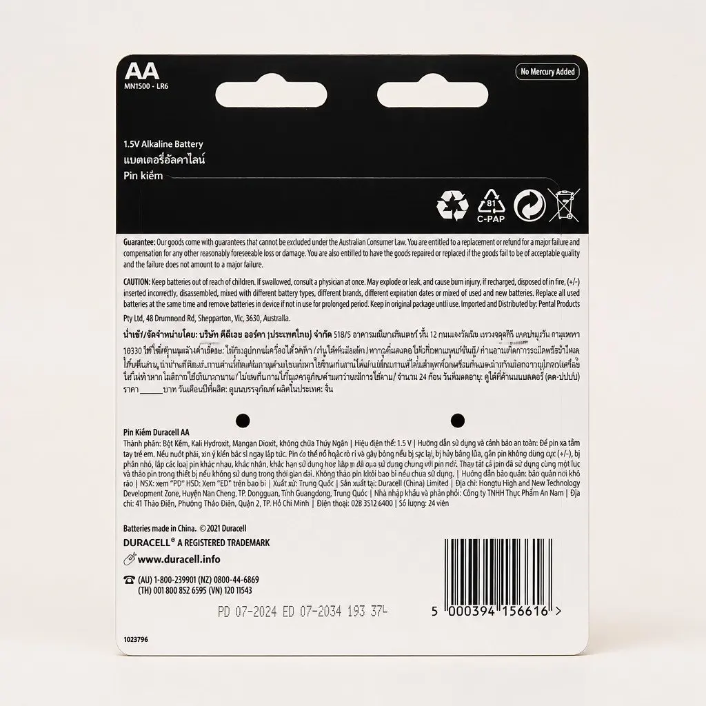 AA Alkaline Batteries 24 Pack Long Lasting Power Leak Resistant for Household and Professional Electronics