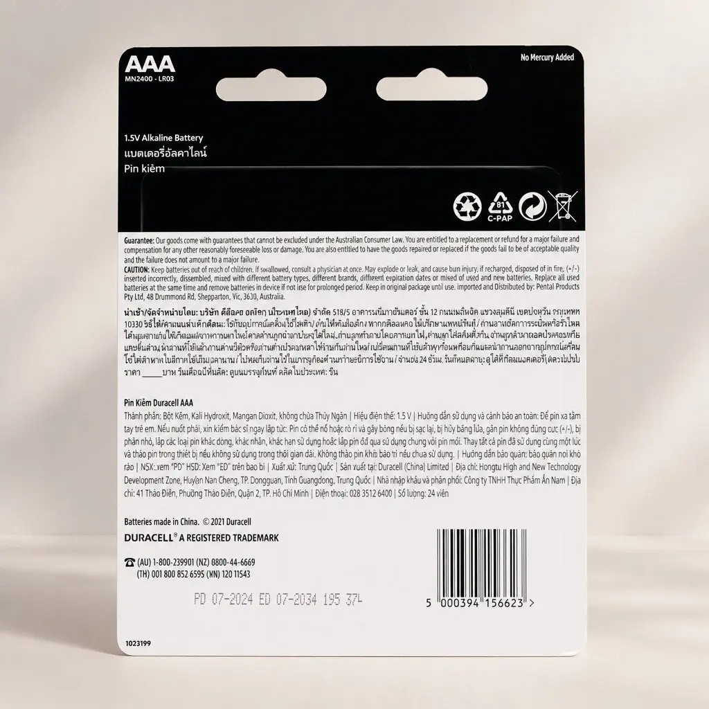 AAA Alkaline Batteries 24 Pack Long Lasting Power Household Electronics