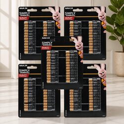 AAA Alkaline Batteries 24 Pack x5 Long Lasting Power Household Electronics Bulk