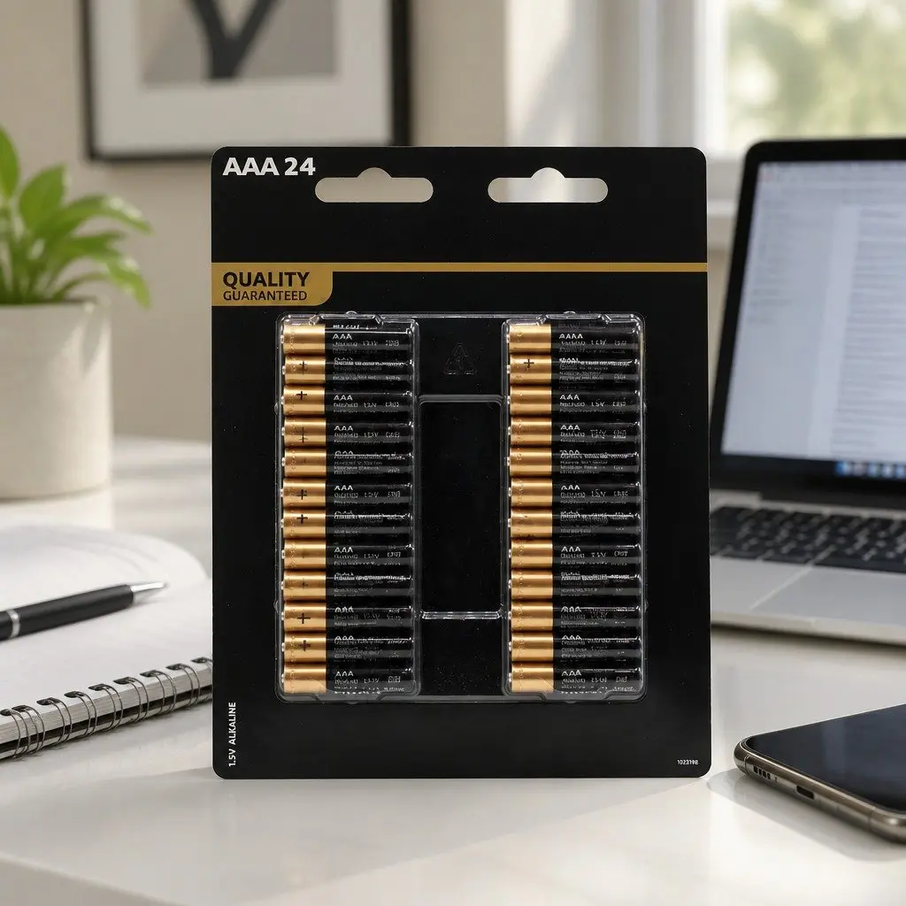 24 Pack of AAA Alkaline Batteries for Home Use