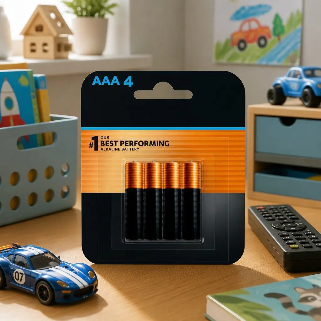 Optimum AAA Batteries 4 Pack Alkaline 1.5V Long Lasting for High-Drain Devices