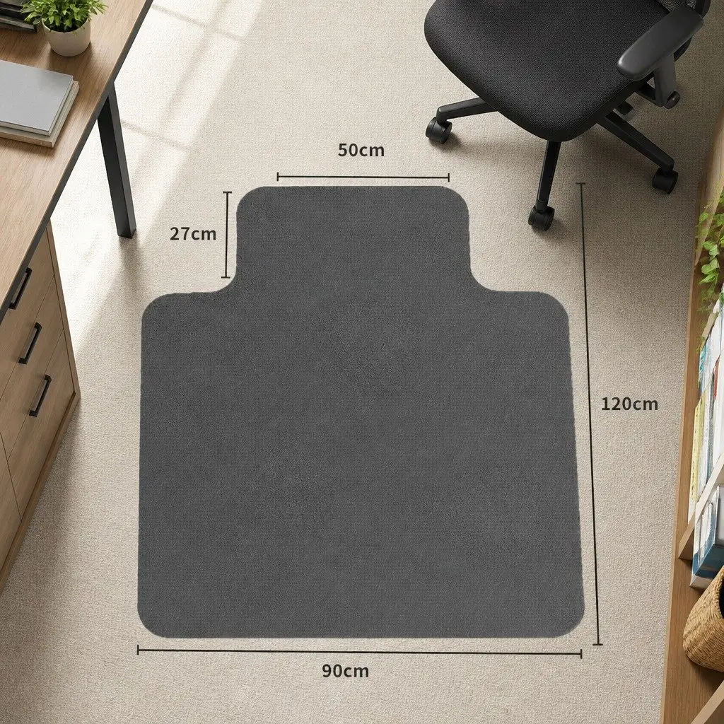 Chair Mat PVC Floor Protector 120x90cm Clear or Black for Office Home Desk Rolling Gripper