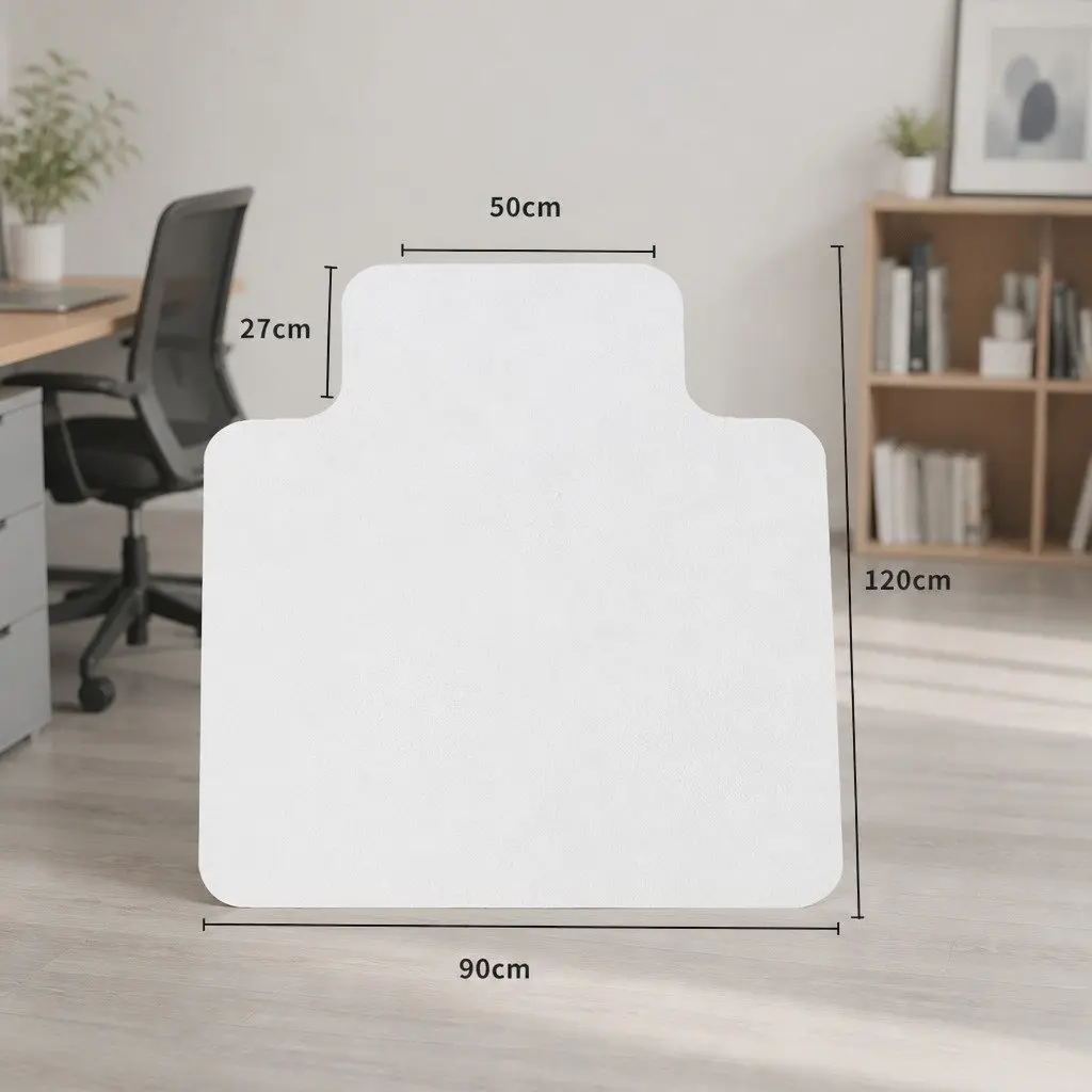 Chair Mat PVC 120x90cm Clear Black for Carpet Hard Floor Protector Office Home Use