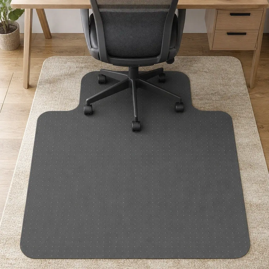Chair Mat PVC Plastic 120cm x 90cm Clear or Black Floor Protector for Home Office Desk Rolling Caster