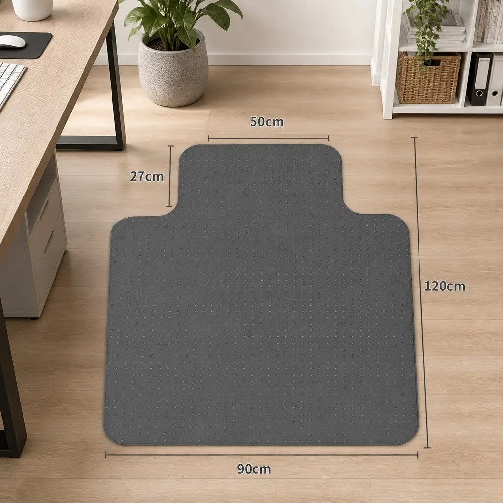 Chair Mat PVC Plastic 120cm x 90cm Clear or Black Floor Protector for Home Office Desk Rolling Caster