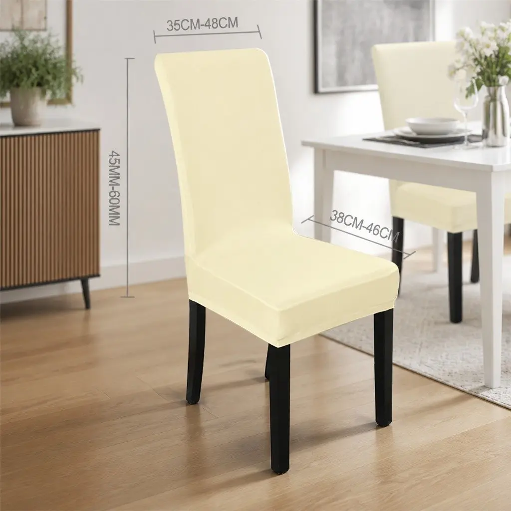 Stretch Elastic Chair Covers Spandex Stretch Fabric Adjustable Fit Washable 4 Piece