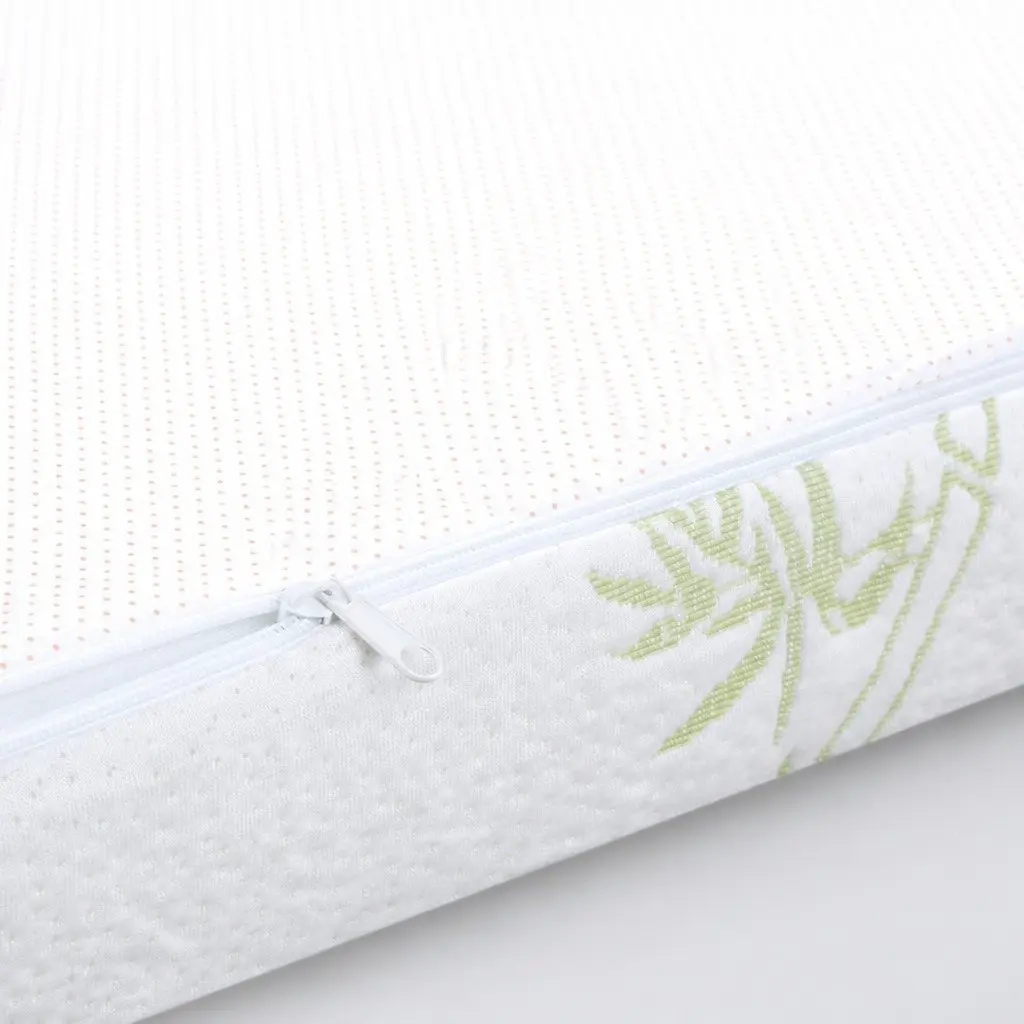 Memory Foam Mattress Topper Cool Gel Infused 5cm Thickness Double Bed Bamboo Fabric White and Blue