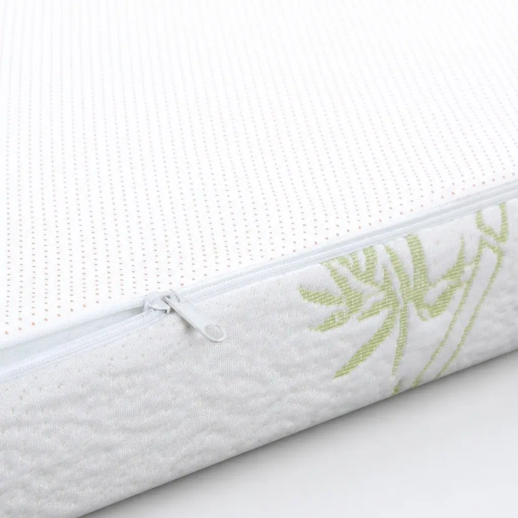 Memory Foam Mattress Topper Cool Gel 5cm Single Bed White and Blue