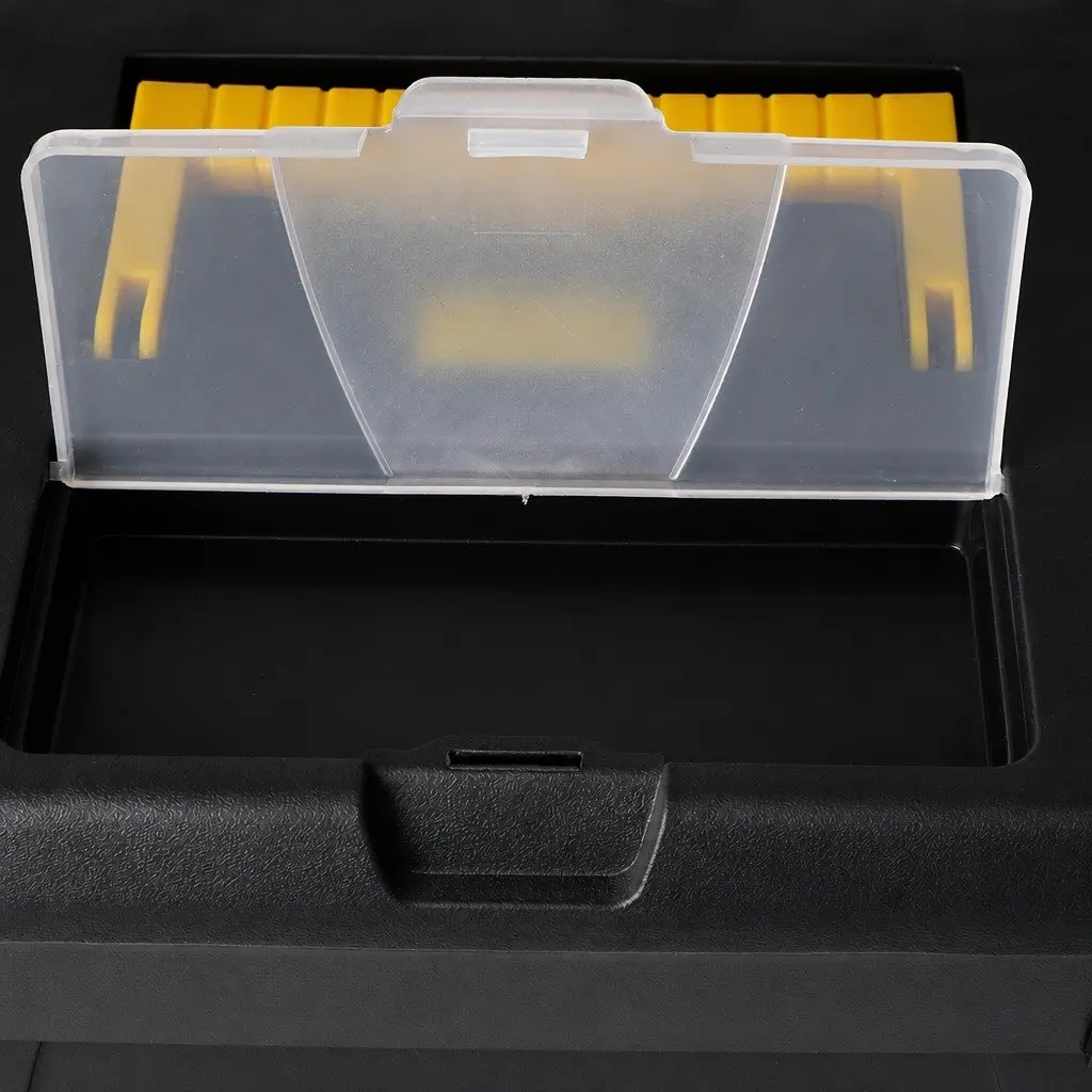 3 Piece Tool Box Set Heavy Duty Portable Organizer Black and Yellow