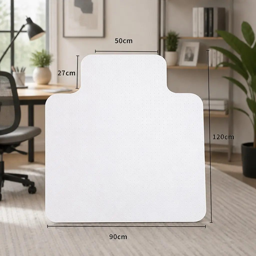 Chair Mat PVC 120cm x 90cm Clear Carpet Floor Protector for Office Home Use