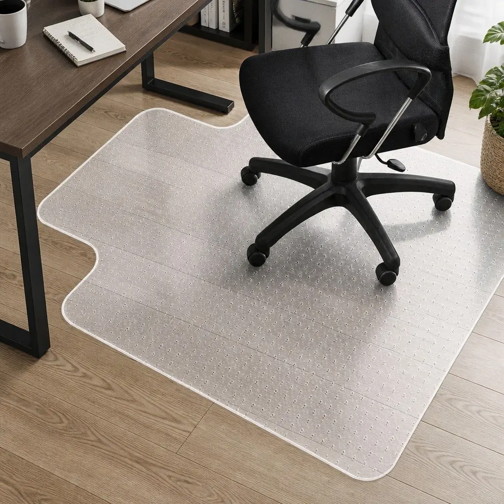 Chair Mat PVC 120cm x 90cm Clear Carpet Floor Protector for Office Home Use