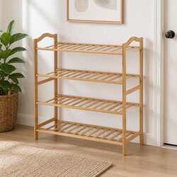 Versatile Bamboo Shoe Rack for Hallways and Bedrooms