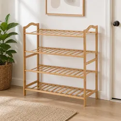 Versatile Bamboo Shoe Rack for Hallways and Bedrooms