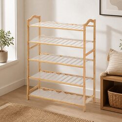 Functional Bamboo Shoe Rack 5 Tier for Hallways & Bedrooms