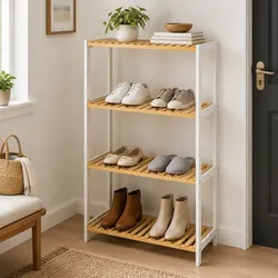 Versatile 4-Tier Bamboo Shelf for Home Organization