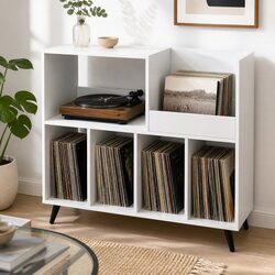 Functional Record Player Stand for Home Music Enjoyment