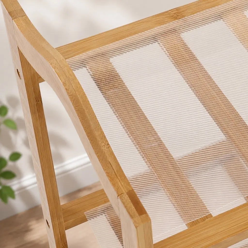 Bamboo Shoe Organizer Natural 80cm Wide 10 Tier Wooden Rack Storage for Hallway