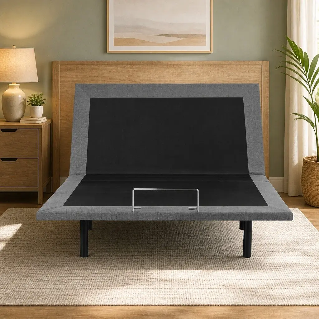 Electric Adjustable Bed Frame Double Size Black Wireless Remote Zero Gravity