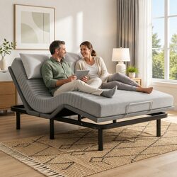 Versatile Adjustable Bed Frame for Home Use with Mattress