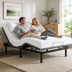 Practical Adjustable Bed Frame and Memory Foam Mattress Combo